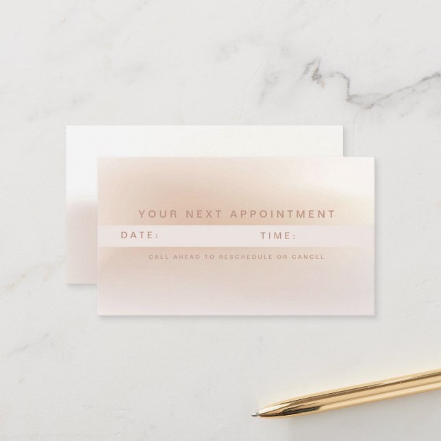Carte de rendez-vous minimaliste beige (Devant/Arrière en situation)