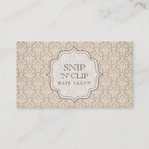 Carte De Rendez-vous Mode vintage antique de coiffeur de damassé
