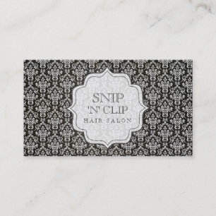 Carte De Rendez-vous Mode vintage noire et blanche de coiffeur de