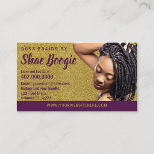 Carte De Rendez-vous Modèle local d'Afro-Américain Braider
