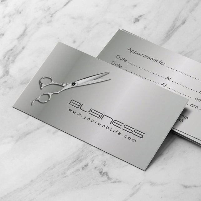 Carte De Rendez-vous Modern Metallic Hair Salon Appointment (Créateur téléchargé)