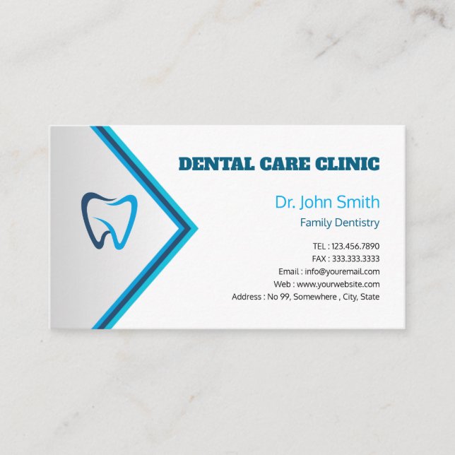 Carte De Rendez-vous Modern Professional Dental Custom Practice  (Devant)