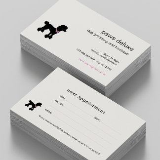 Carte De Rendez-vous Modern Silhouette Dog Grooming