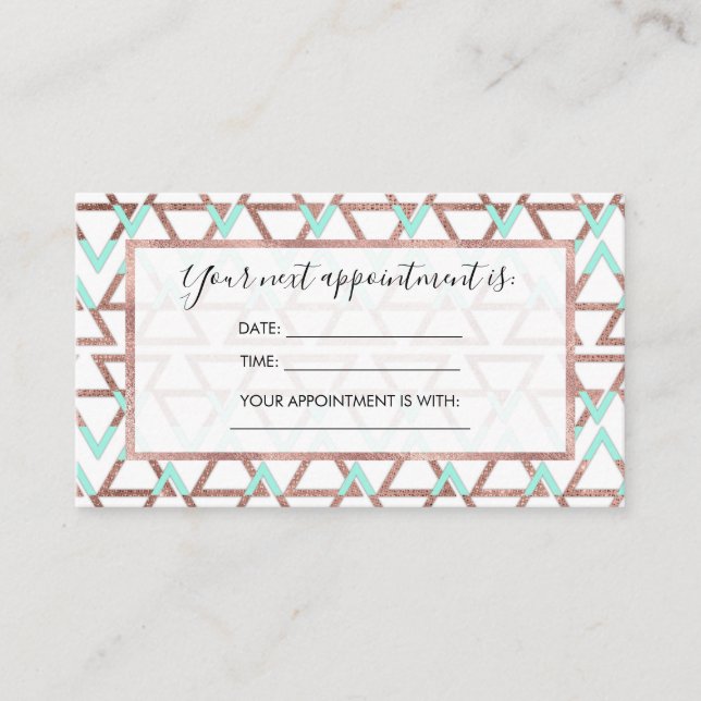 Carte De Rendez-vous Moderne Chic Mint Green Rose Parties scintillant o (Devant)