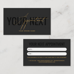 Carte De Rendez-vous Moderne professionnel gris noir votre prochain