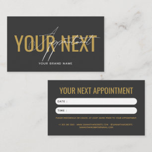 Carte De Rendez-vous Moderne professionnel gris or votre prochain