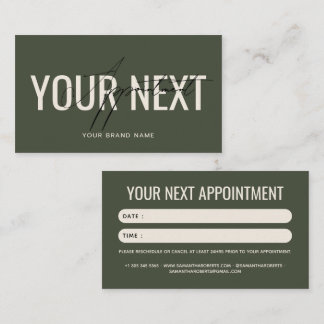 Carte De Rendez-vous Moderne professionnel vert votre prochain