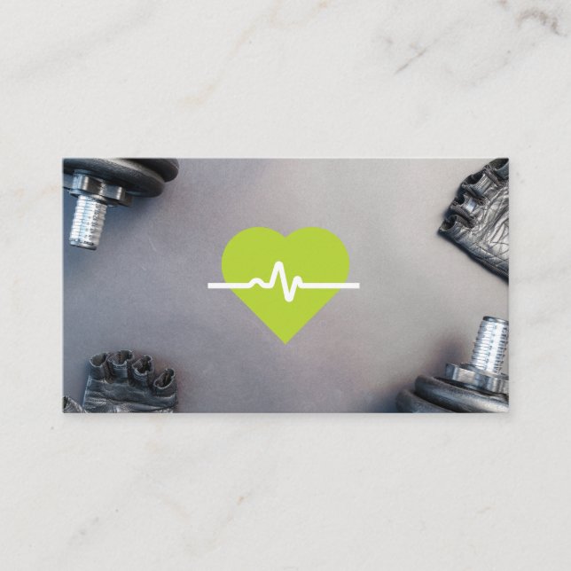 Carte De Rendez-vous Moniteur cardiaque vert | Équipement De Gym (Devant)