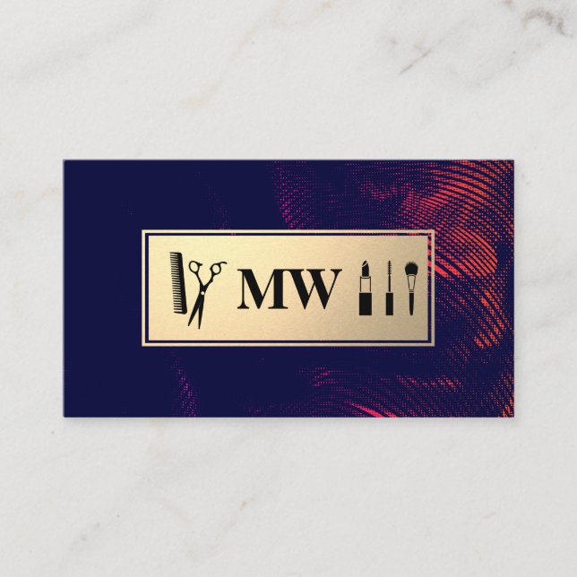 Carte De Rendez-vous Monogram Gold Stylish Mystique (Devant)