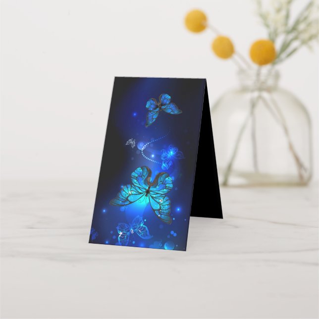 Carte De Rendez-vous Morpho Butterfly in the Dark Background (Dos)
