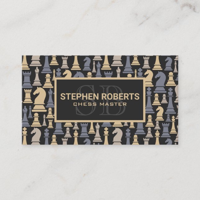 Carte De Rendez-vous Motif Pièces d'échecs (Devant)