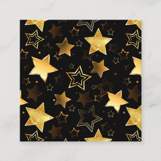 Carte De Rendez-vous Motif sans couture avec des étoiles dorées (Devant)