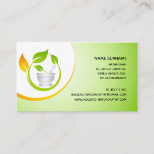 Carte De Rendez-vous Naturopathy, guérison holistique, thérapie d'aro