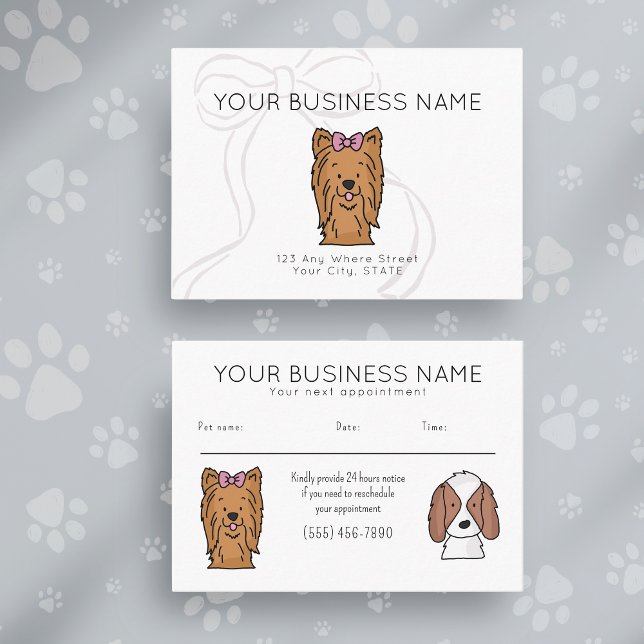 Carte de Rendez-vous Nœud Mignon Chien Griffonnage (Créateur téléchargé)