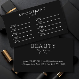 Carte De Rendez-vous Noir & Blanc, Élégant minimaliste, Salon