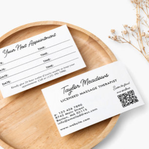 Carte De Rendez-vous Noir Blanc Pratique QR Code Multi Nomination