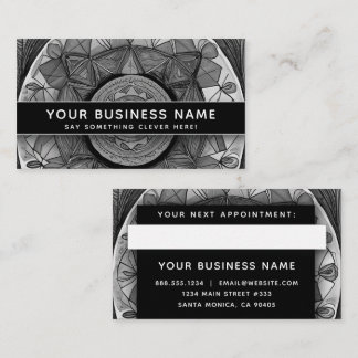 Carte De Rendez-vous Noir et blanc Sacred Moderne Élégant Professionnel