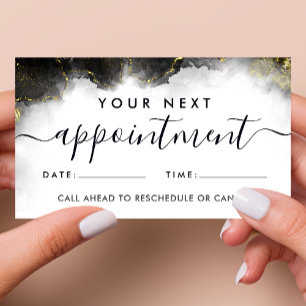 Carte De Rendez-vous Noir Et Or Art Moderne Liquide Aquarelle Encre Aqu