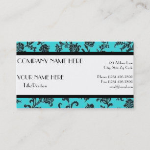 Carte De Rendez-vous Noir et turquoise