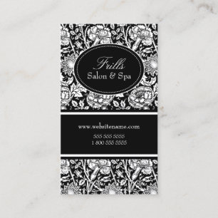 Carte De Rendez-vous Noir floral élégant de salon de motif