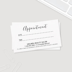 Carte De Rendez-vous Nomination professionnelle moderne en noir et blan
