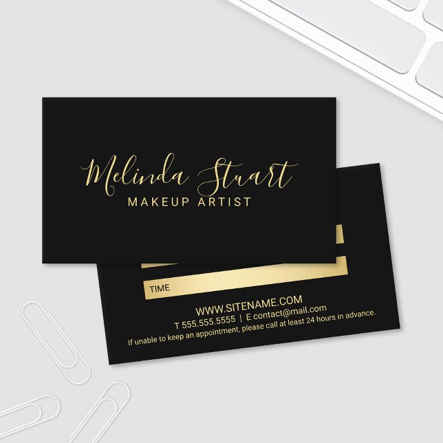 Carte De Rendez-vous Nomination professionnelle moderne Gold et Black (Créateur téléchargé)