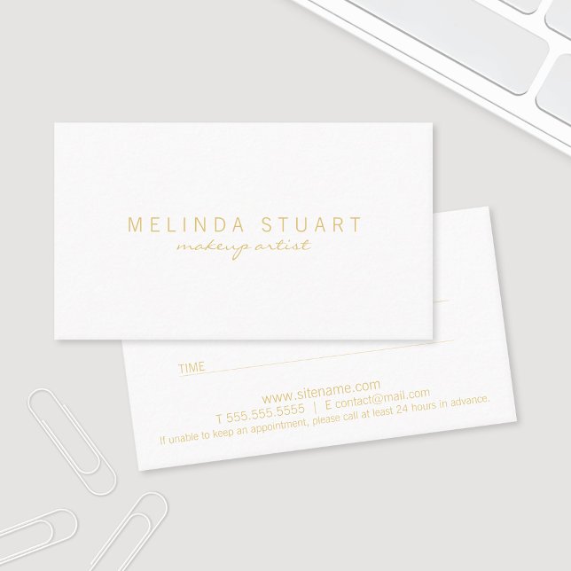 Carte De Rendez-vous Nomination professionnelle moderne or et blanc (Créateur téléchargé)