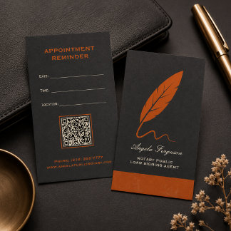 Carte De Rendez-vous Notaire Public Orange Charbon Élégant