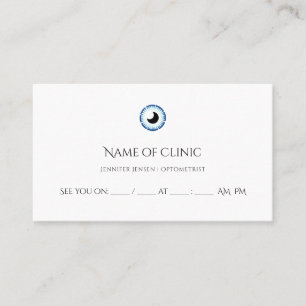Carte De Rendez-vous Optométriste moderne Simple Blue Eye Nomination