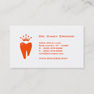 Carte De Rendez-vous Orange dentaire de logo de dent de couronne de