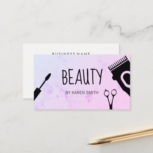 Carte De Rendez-vous Outils de beauté et de cheveux (Devant/Arrière en situation)