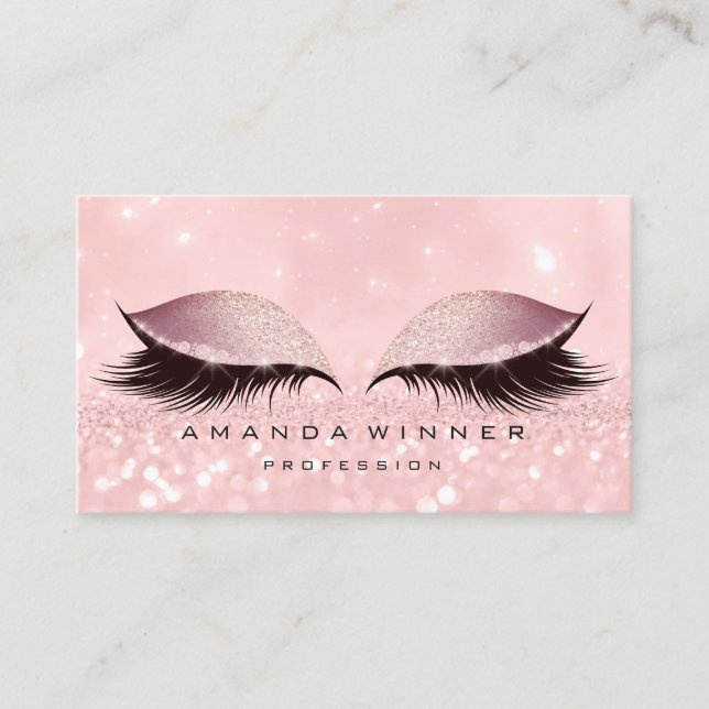 Carte De Rendez-vous Parties scintillant de maquillage pour oeil rose o (Devant)