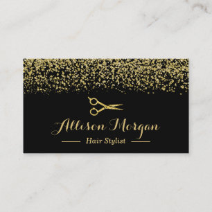 Carte De Rendez-vous Parties scintillant Gold Liste de cheveux ciseaux 