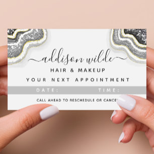 Carte De Rendez-vous Parties scintillant Noir Et Blanc Agate Geode Luxe