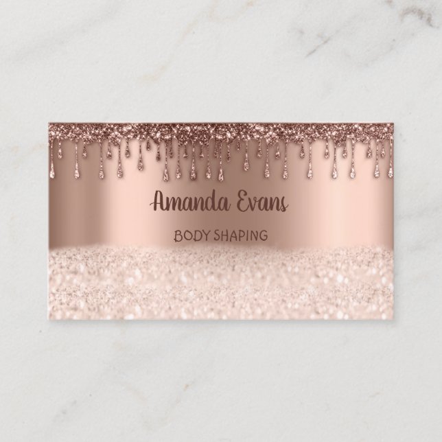Carte De Rendez-vous Parties scintillant Rose Gold Cosmétiques SPA Stud (Devant)