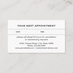 Carte De Rendez-vous Paw chien blanc sur le service de toilettage pour