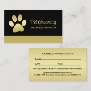 Carte De Rendez-vous Paw chien brillant or sur le service de grossissem