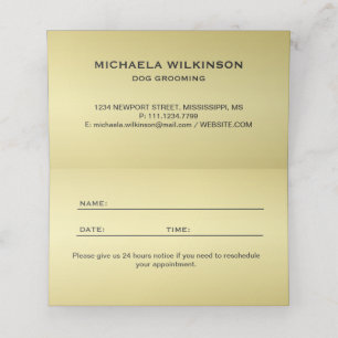 Carte De Rendez-vous Paw chien brillant or sur le service de grossissem