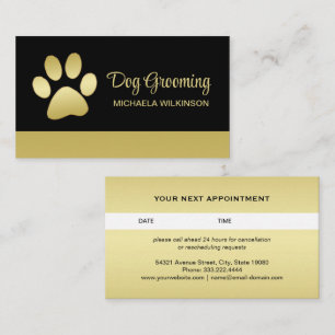 Carte De Rendez-vous Paw chien brillant or sur le service de grossissem