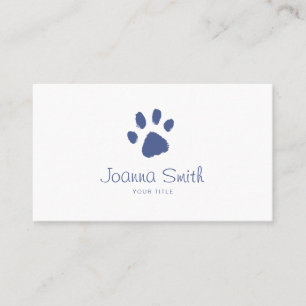 Carte De Rendez-vous Paw Dog Walking Animaux de compagnie assis Blue Ve