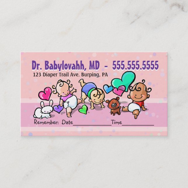 Carte De Rendez-vous Pediatrician.Baby Doctor.Clinic.Appointment (Devant)