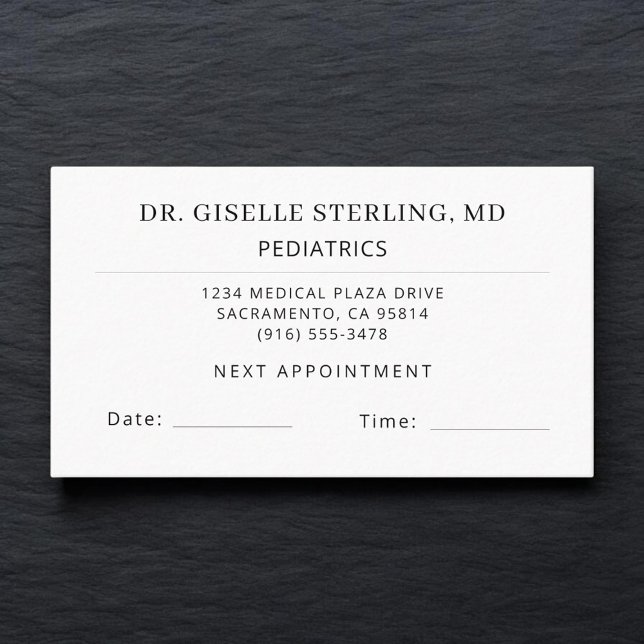 Carte De Rendez-vous Pediatrics Doctor Office Appointment Card (Créateur téléchargé)