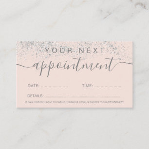 Carte De Rendez-vous Peignoirs argentés parties scintillant rose pastel