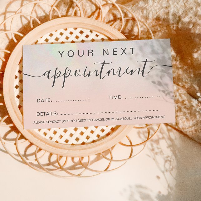 Carte De Rendez-vous Perle moderne nacre blush ombre professionnel (Créateur téléchargé)