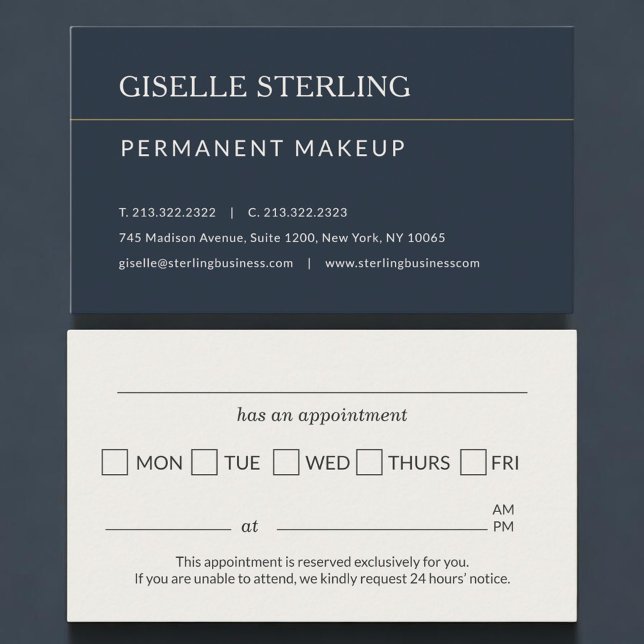 Carte De Rendez-vous Permanent Makeup Office Appointment Reminder (Créateur téléchargé)