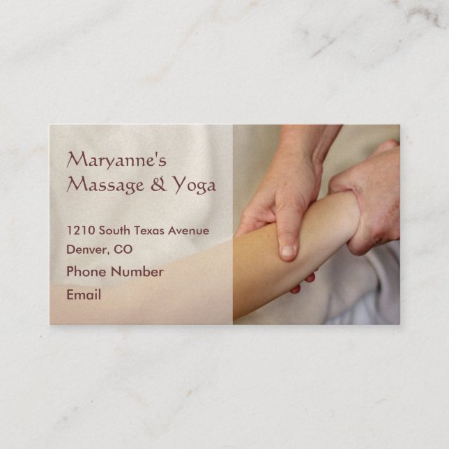 Carte De Rendez-vous Photo Massage de bras (Devant)