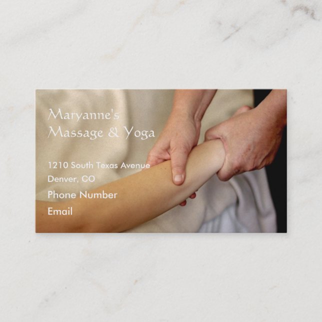 Carte De Rendez-vous Photo Massage de bras (Devant)