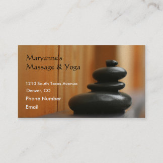 Carte De Rendez-vous Pierres de massage et bois