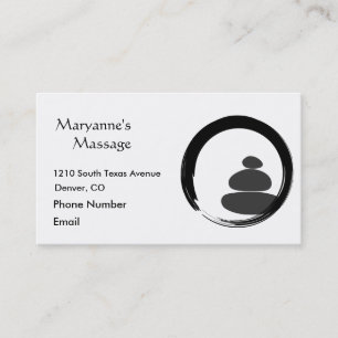 Carte De Rendez-vous Pierres de massage et cercle d'Enso