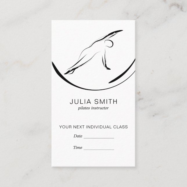 Carte De Rendez-vous Pilates Pose Côté Pli (Devant)